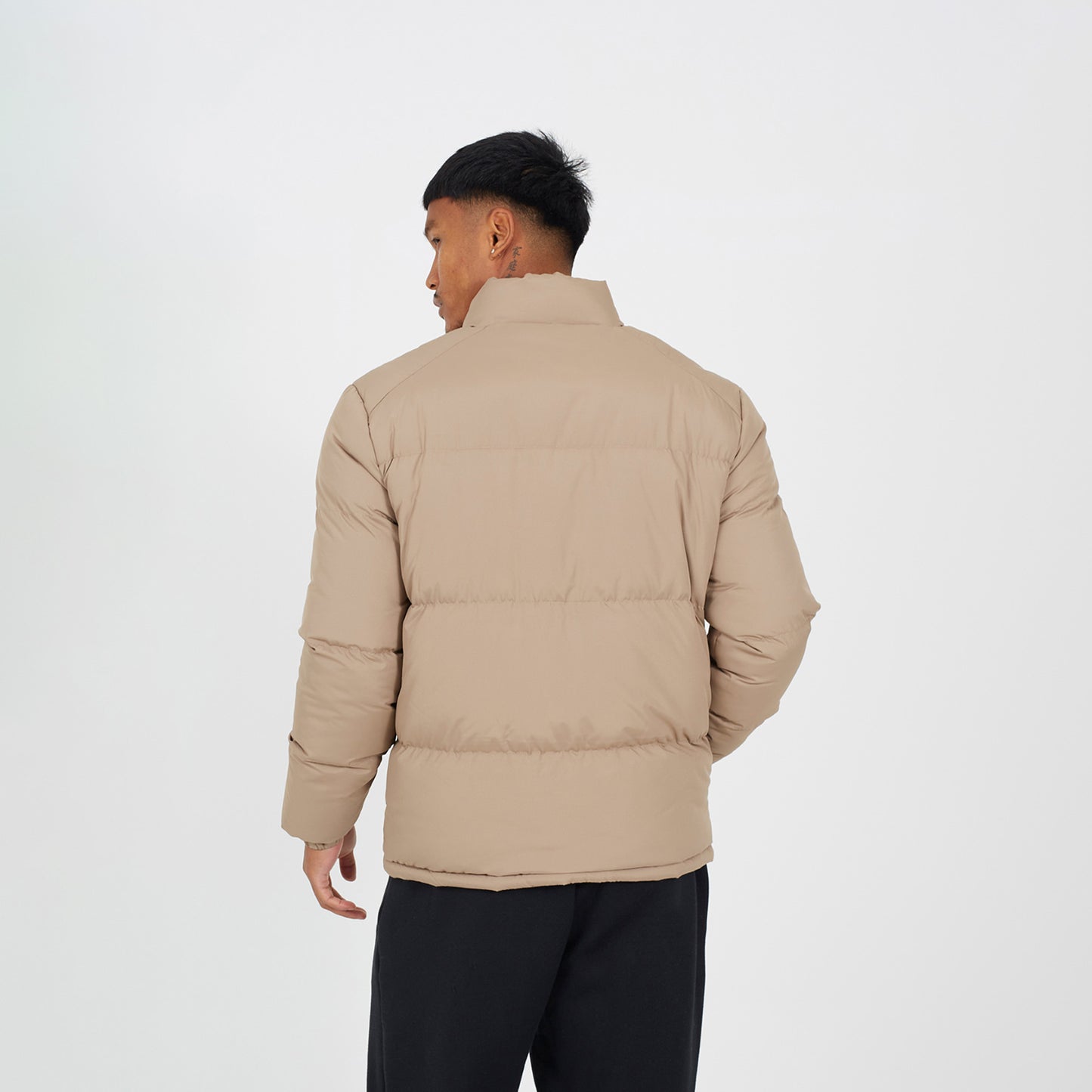 Brave Soul Stone Funnel Neck Padded Jacket - Stone Image 2