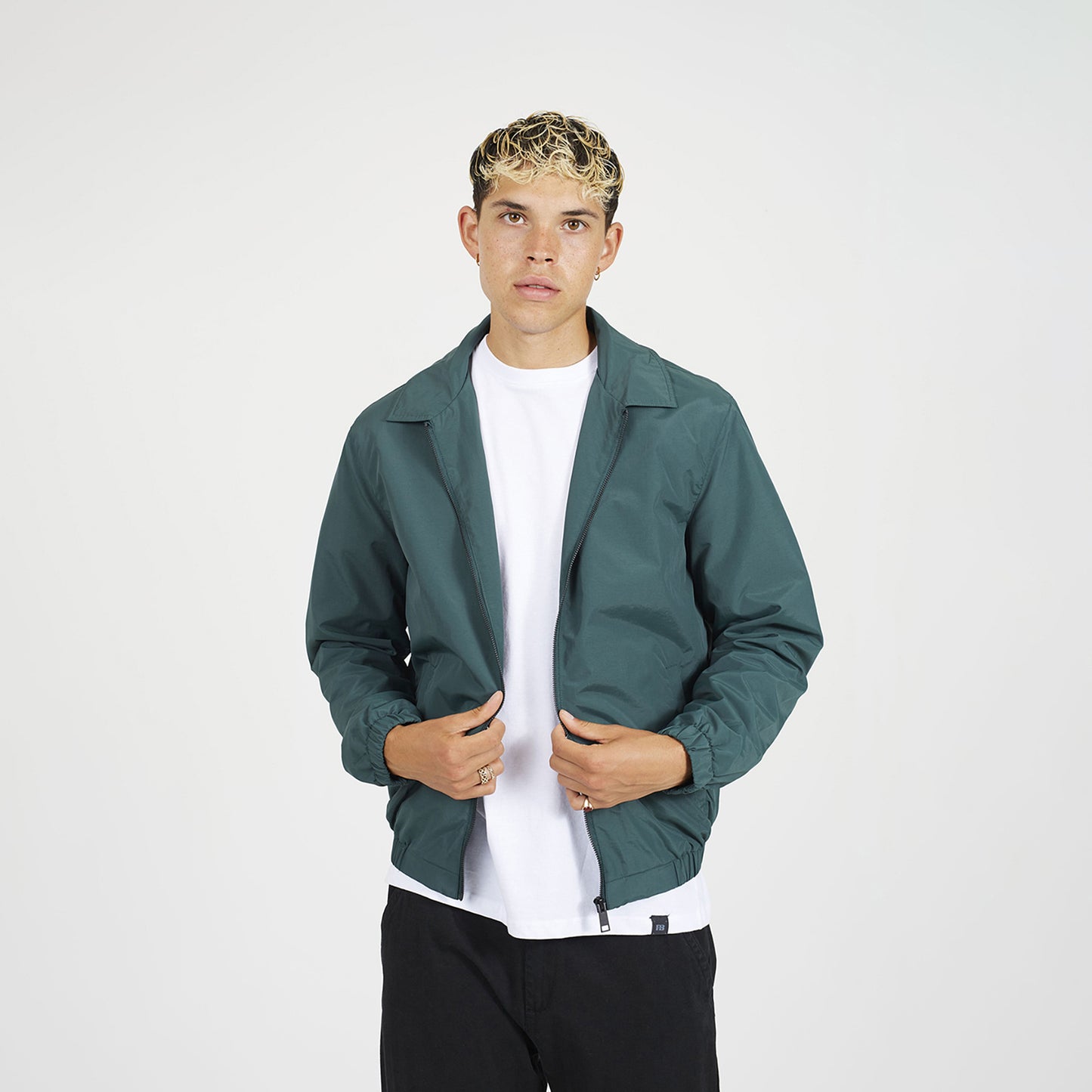 Brave Soul Green Lightweight Harrington Style Jacket - Green Image 1