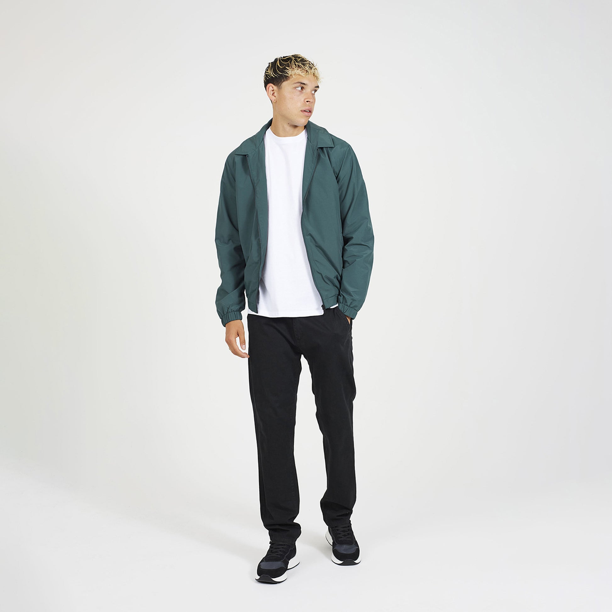 Brave Soul Green Lightweight Harrington Style Jacket - Green Image 3