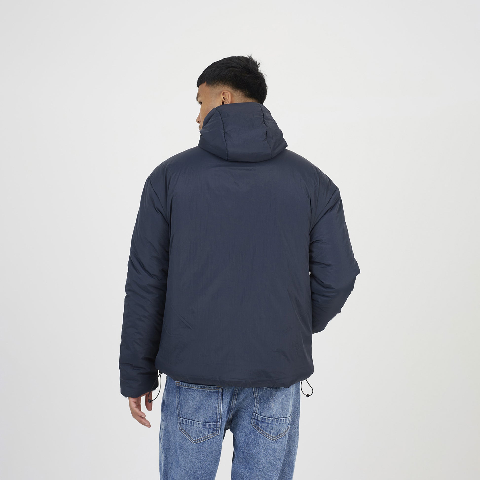 Brave Soul Navy Padded Hooded Jacket - Navy Image 2