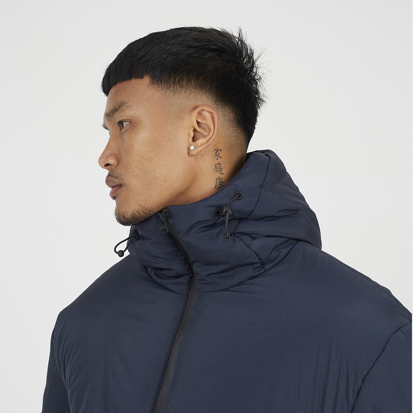 Brave Soul Navy Padded Hooded Jacket - Navy Image 4