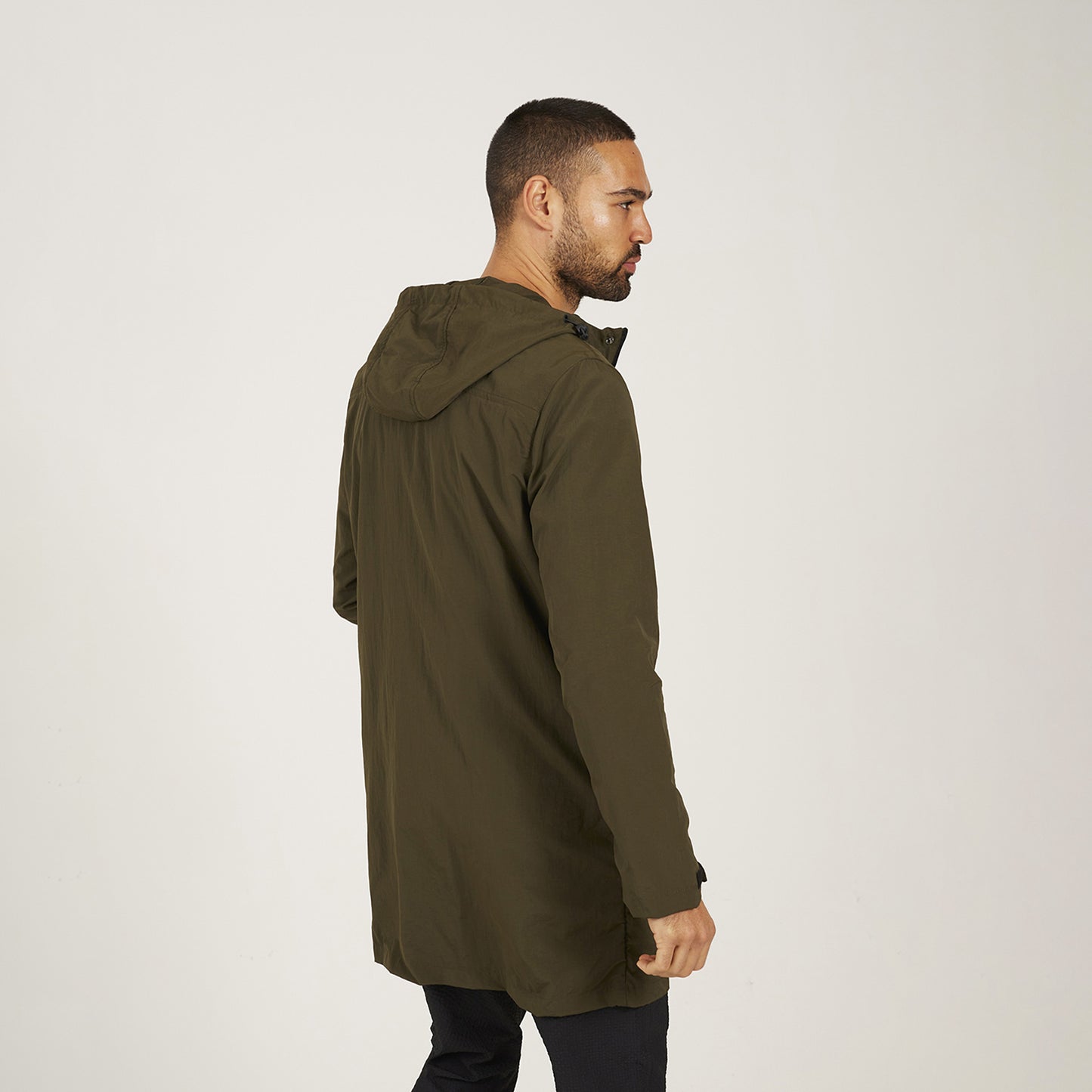 Brave Soul Khaki Lightweight Hooded Parka Jacket - Khaki Image 2