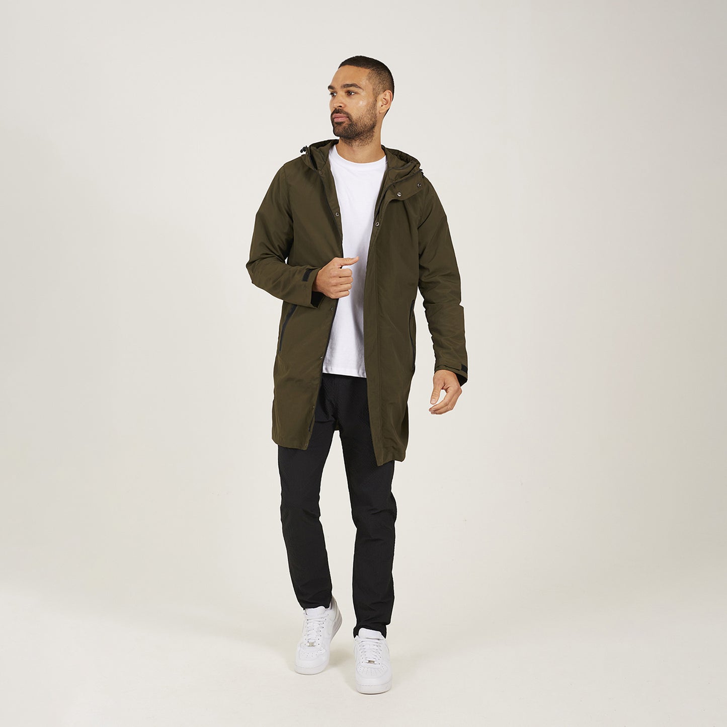 Brave Soul Khaki Lightweight Hooded Parka Jacket - Khaki Image 3