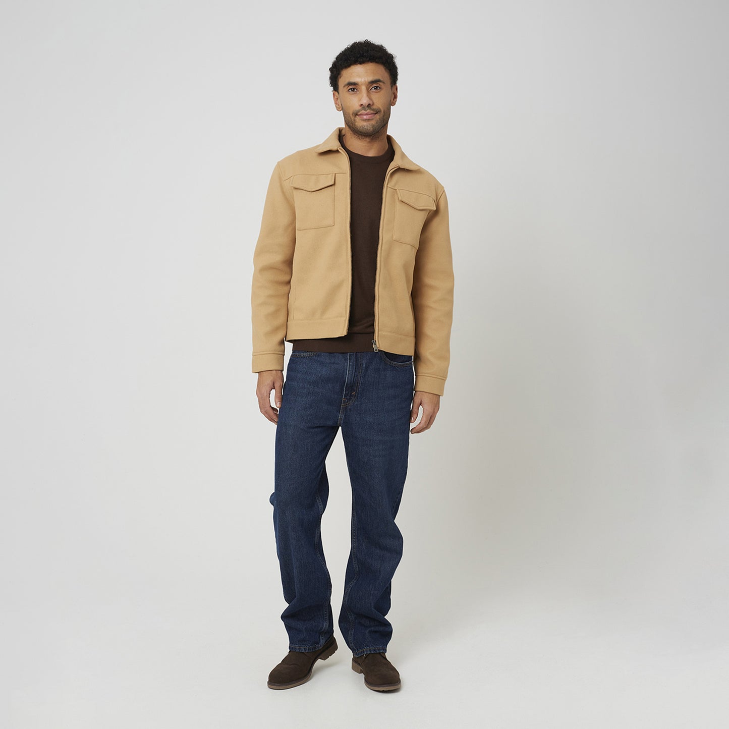 Brave Soul Camel Faux Wool Western Style Jacket - Camel Image 3