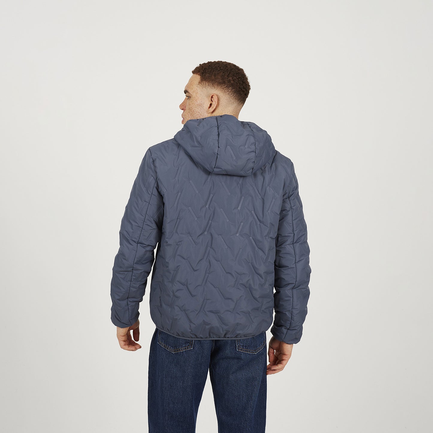 Brave Soul Blue Short Length Hooded Padded Jacket - Blue Image 2