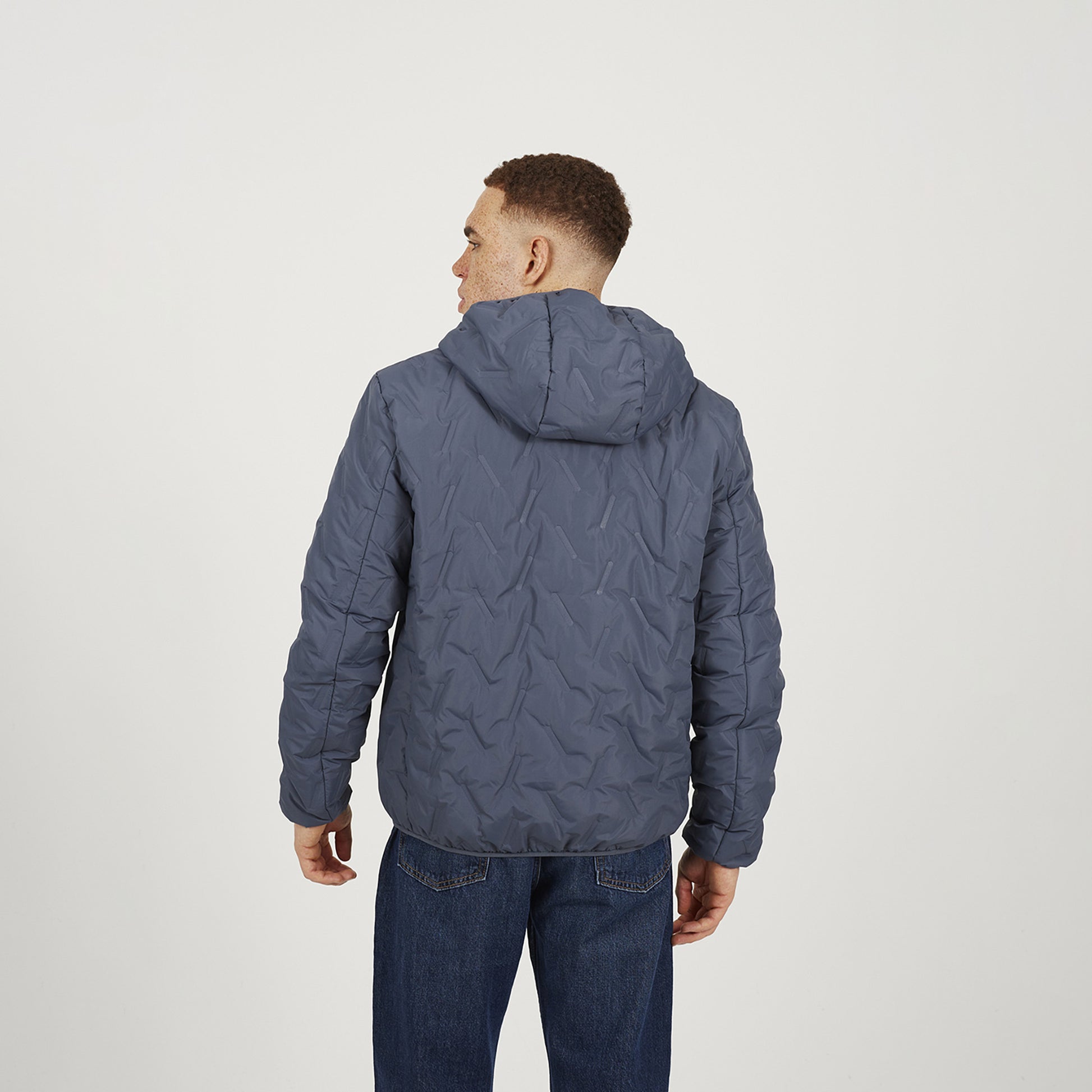 Brave Soul Blue Short Length Hooded Padded Jacket - Blue Image 2