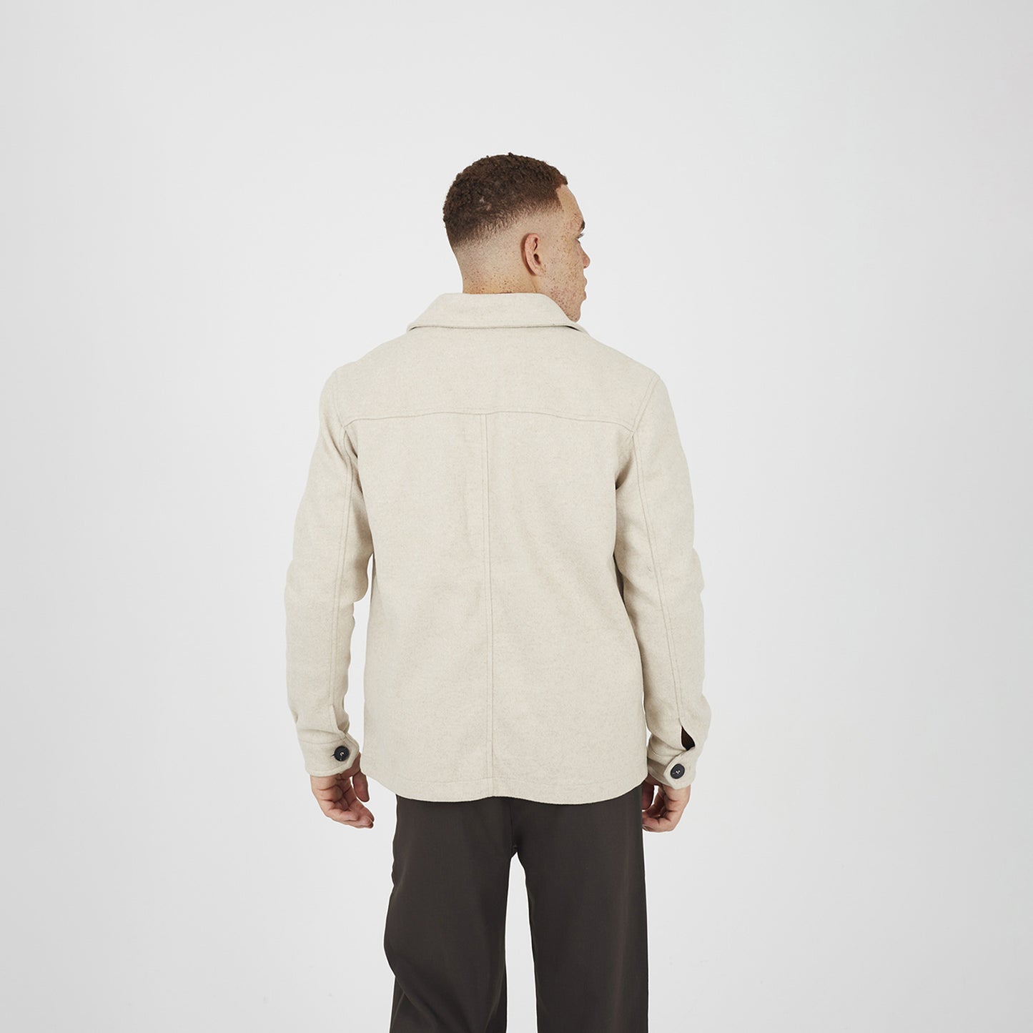 Brave Soul Stone Wool-Look Four Pocket Shacket - Stone Image 2