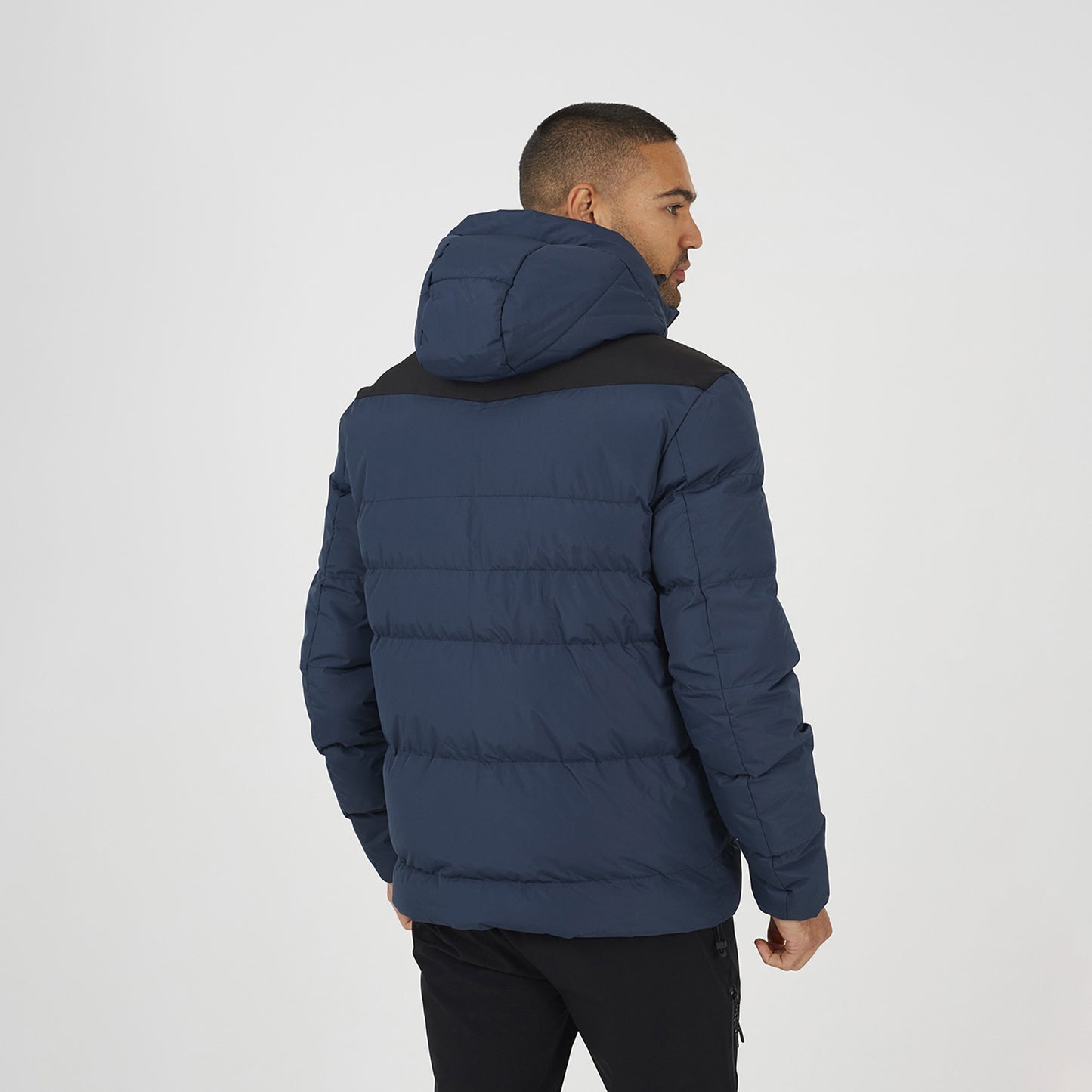 Brave Soul Blue Padded Quilted Hooded Jacket - Blue Image 2
