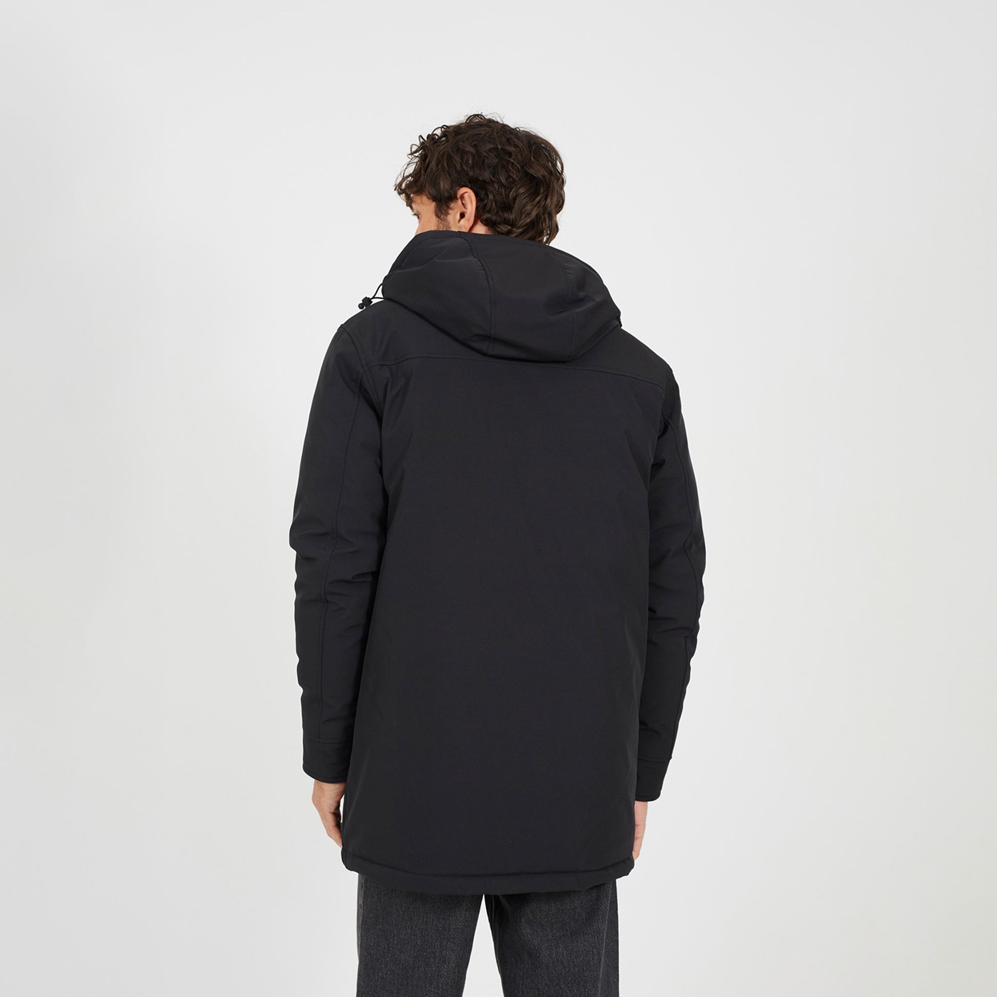 Brave Soul Black Quilted Soft Shell Hooded Parka Jacket - Black Image 2