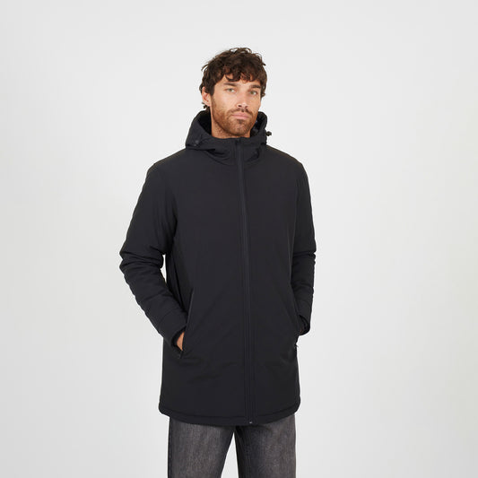 Brave Soul Black Quilted Soft Shell Hooded Parka Jacket - Black Image 1