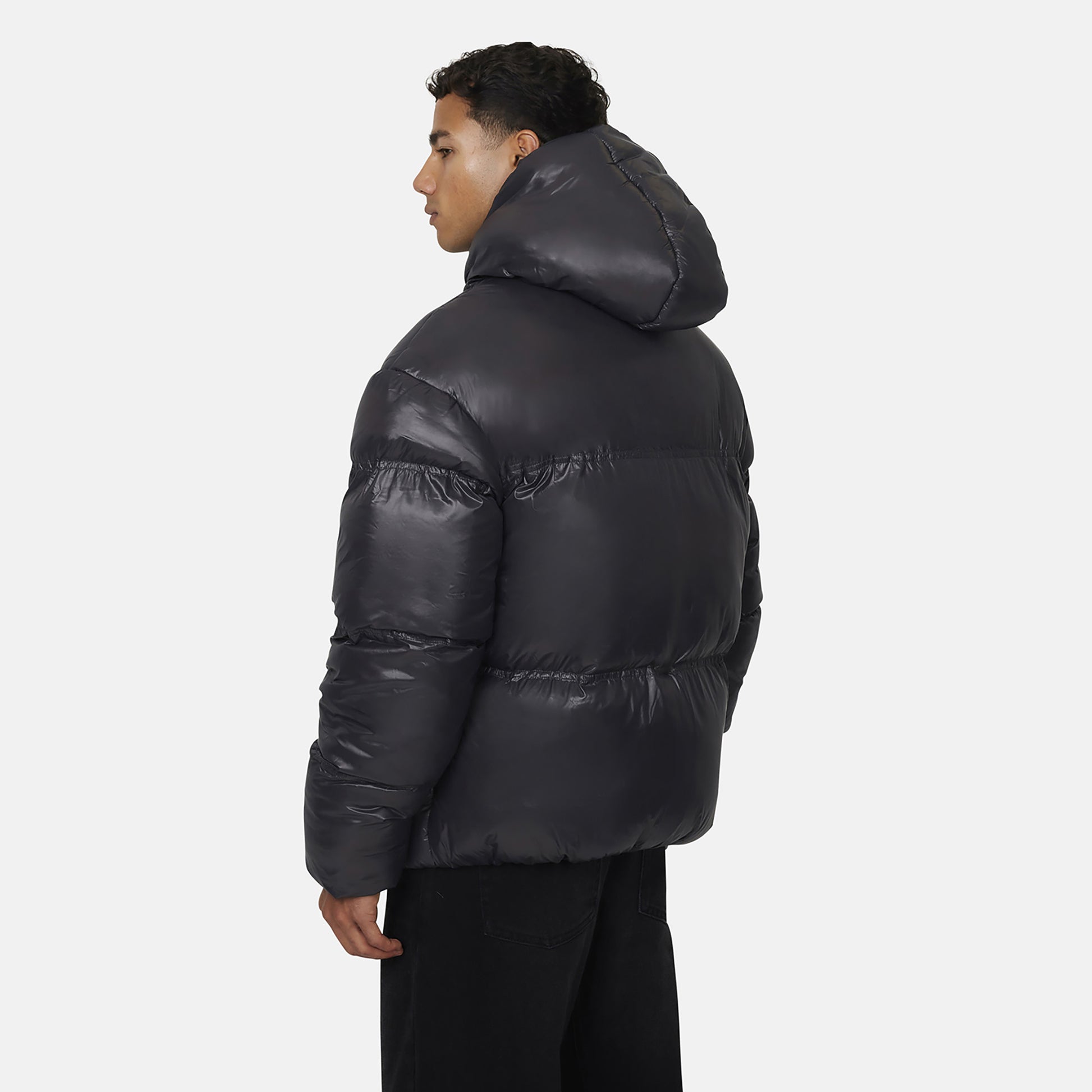 Good For Nothing  Charcoal Hooded Puffer Jacket - Charcoal Image 2