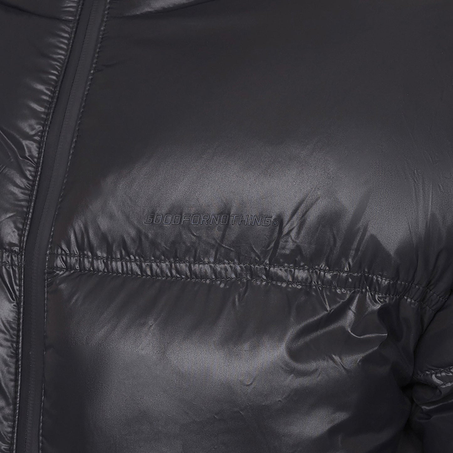 Good For Nothing  Charcoal Hooded Puffer Jacket - Charcoal Image 5