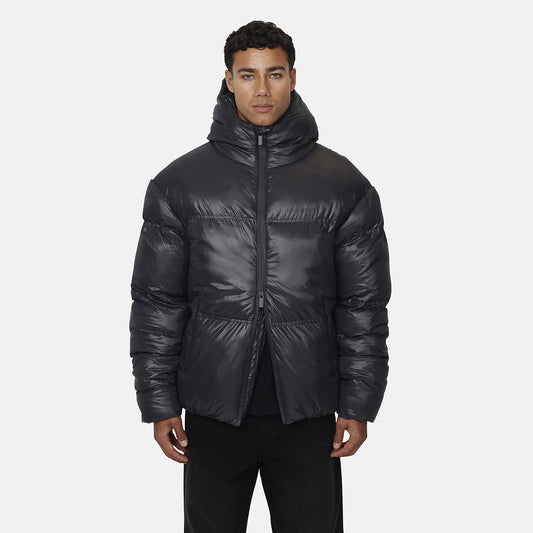 Good For Nothing  Charcoal Hooded Puffer Jacket - Charcoal Image 1