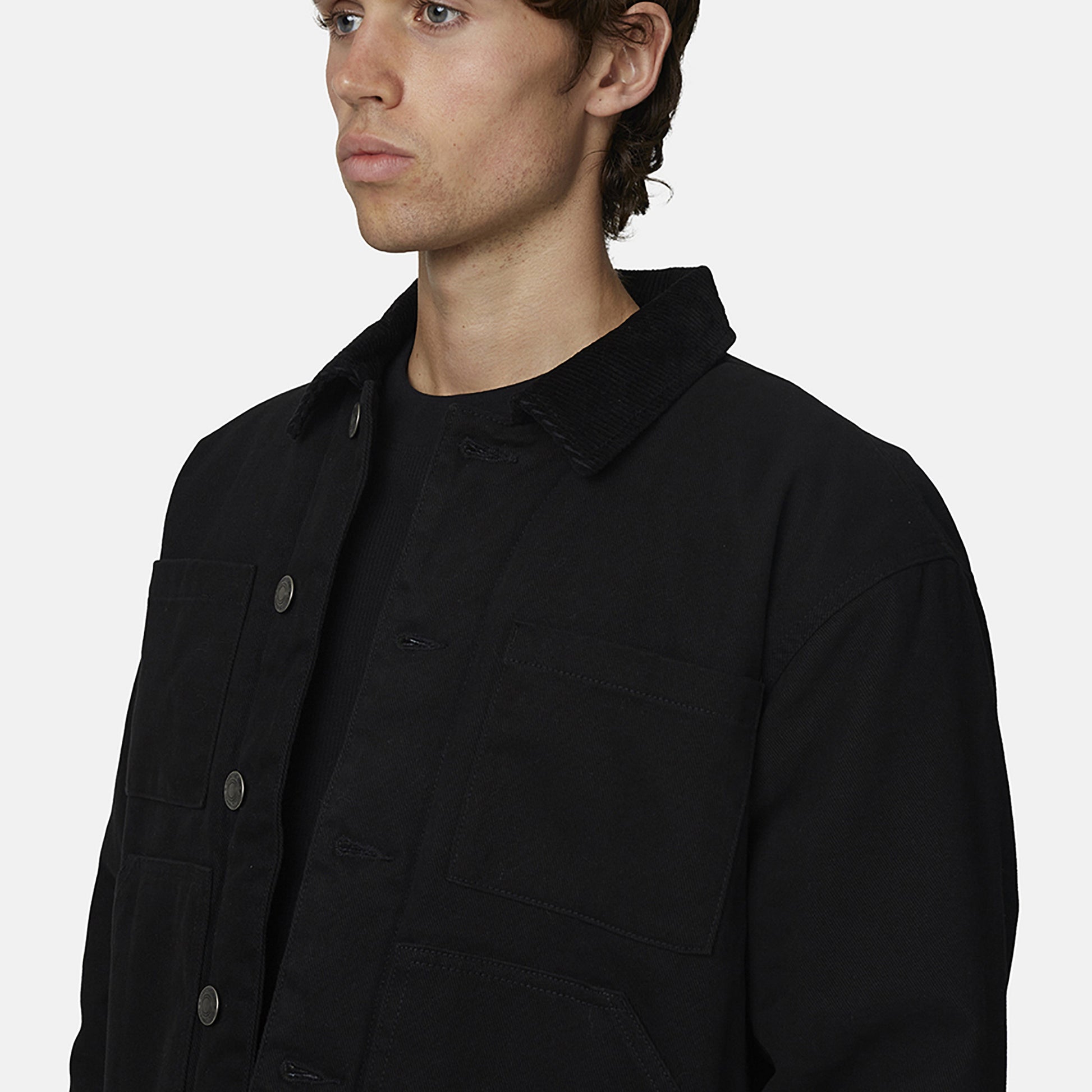 Good For Nothing  Black Washed Worker Jacket - Black Image 3