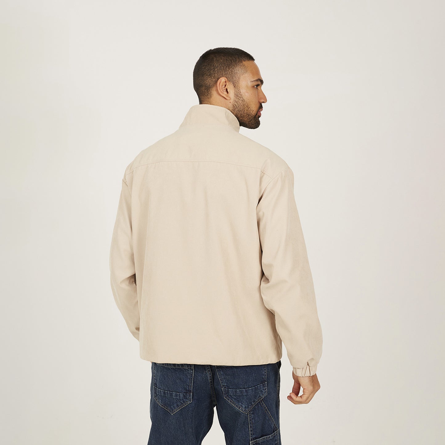 Brave Soul Stone Funnel Neck Oversized Jacket - Stone Image 2