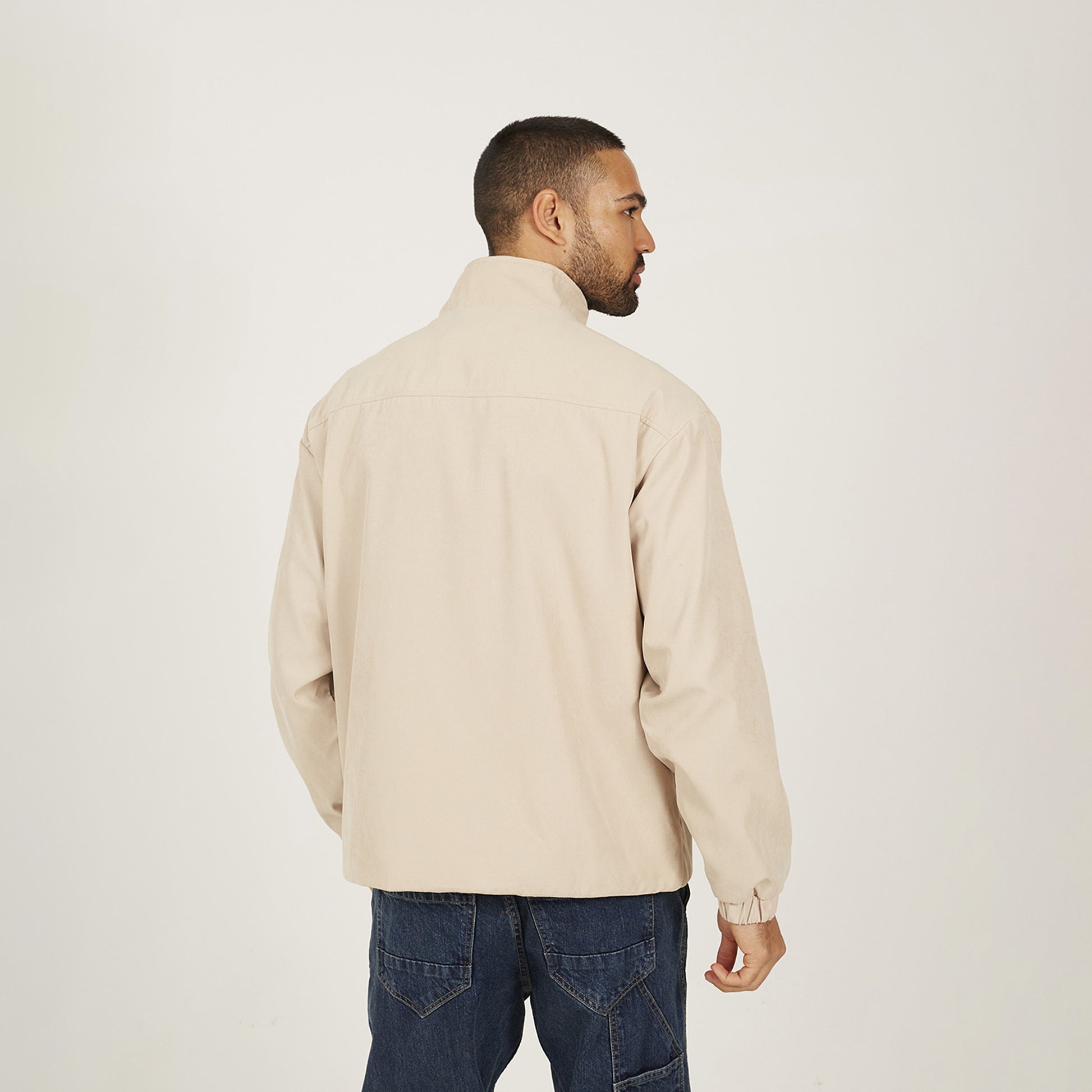 Brave Soul Stone Funnel Neck Oversized Jacket - Stone Image 2