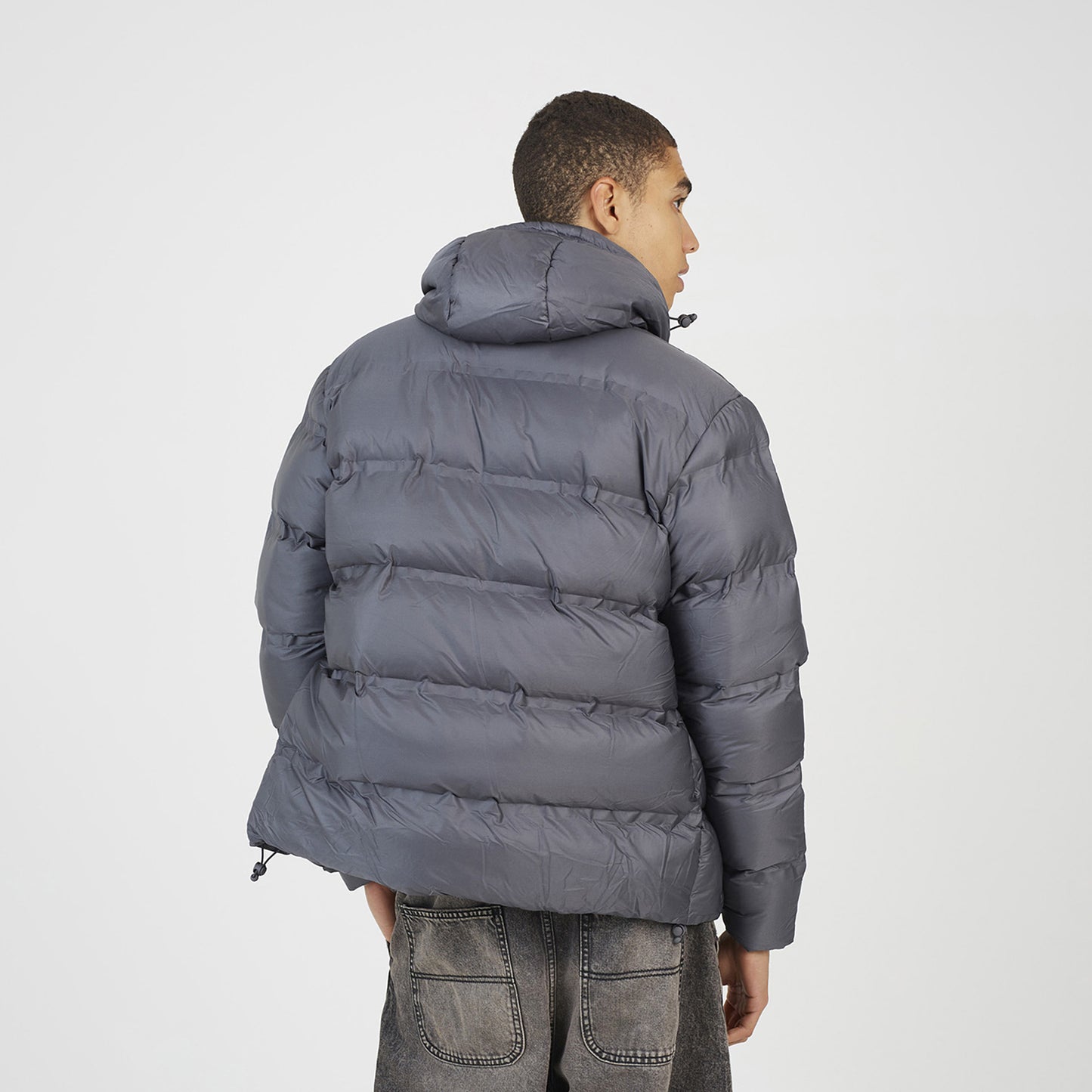 Brave Soul Grey Heat Sealed Hooded Padded Jacket - Grey Image 2