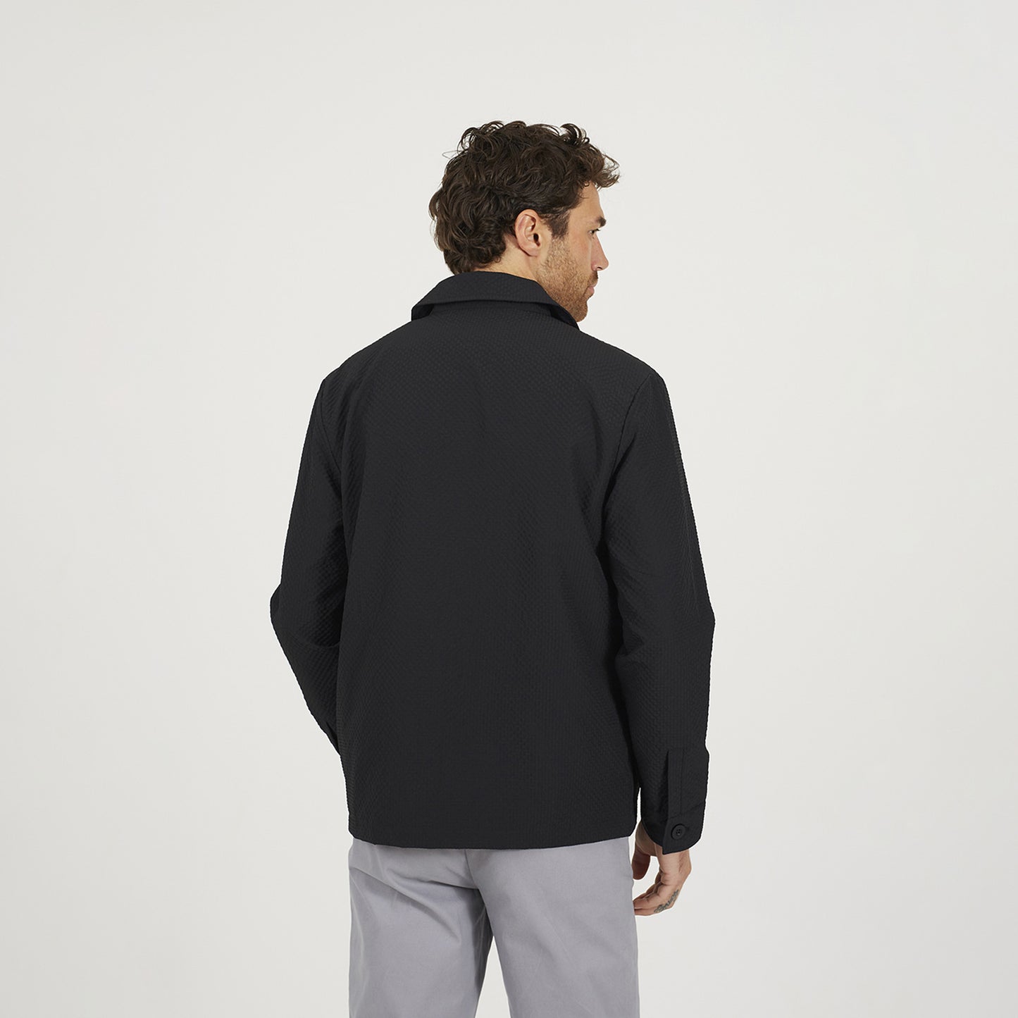 Brave Soul Black Seersucker Shacket - Black Image 2