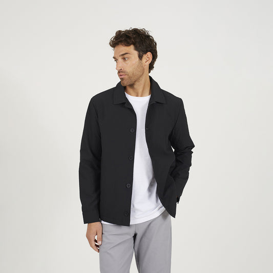 Brave Soul Black Seersucker Shacket - Black Image 1