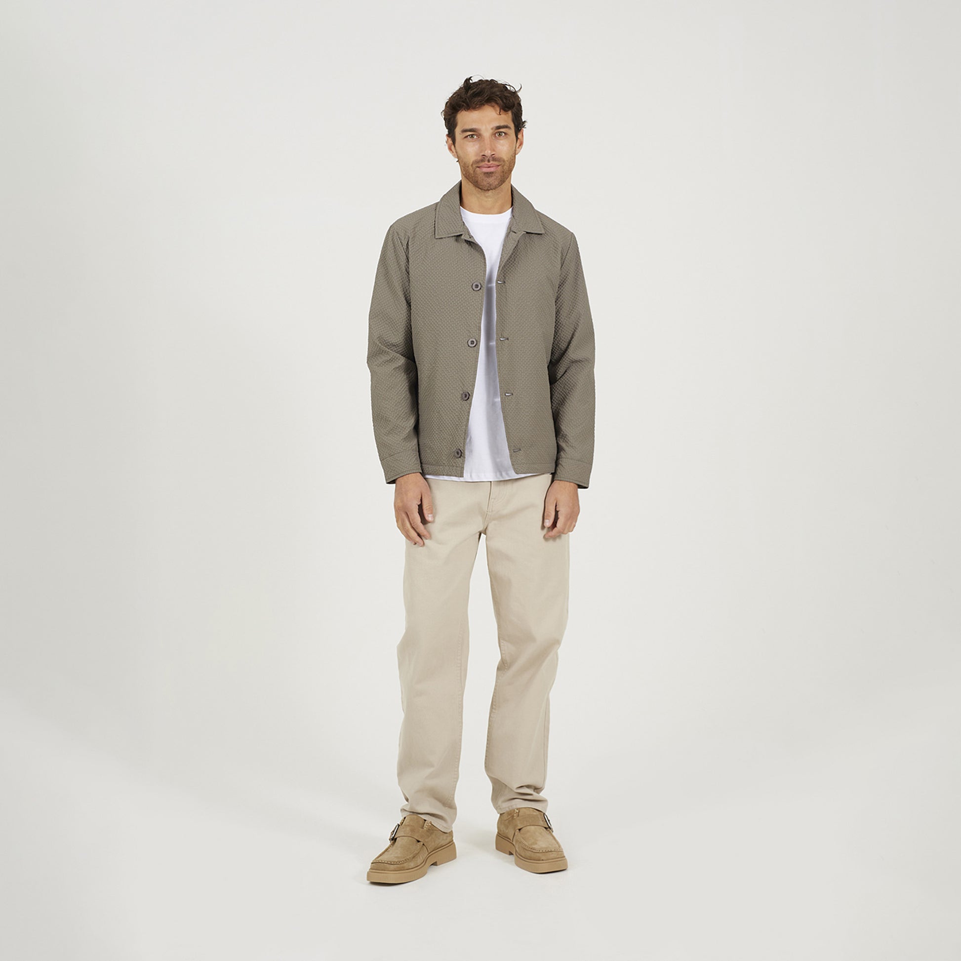 Brave Soul Green Seersucker Shacket - Green Image 3