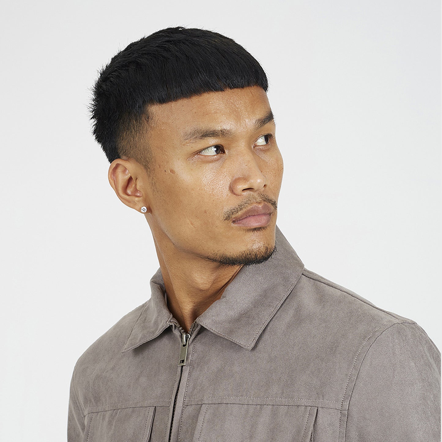 Brave Soul Taupe Faux Suede Patch Pocket Jacket - Taupe Image 4