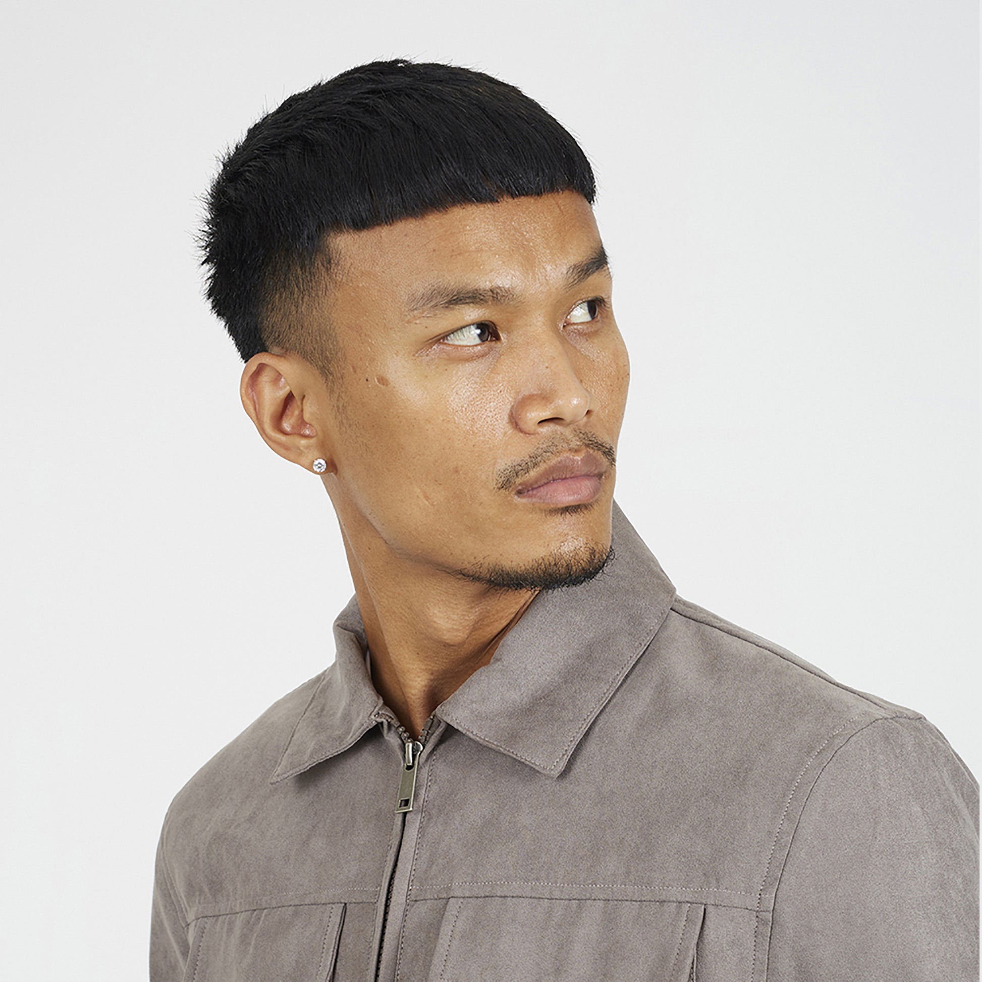 Brave Soul Taupe Faux Suede Patch Pocket Jacket - Taupe Image 4