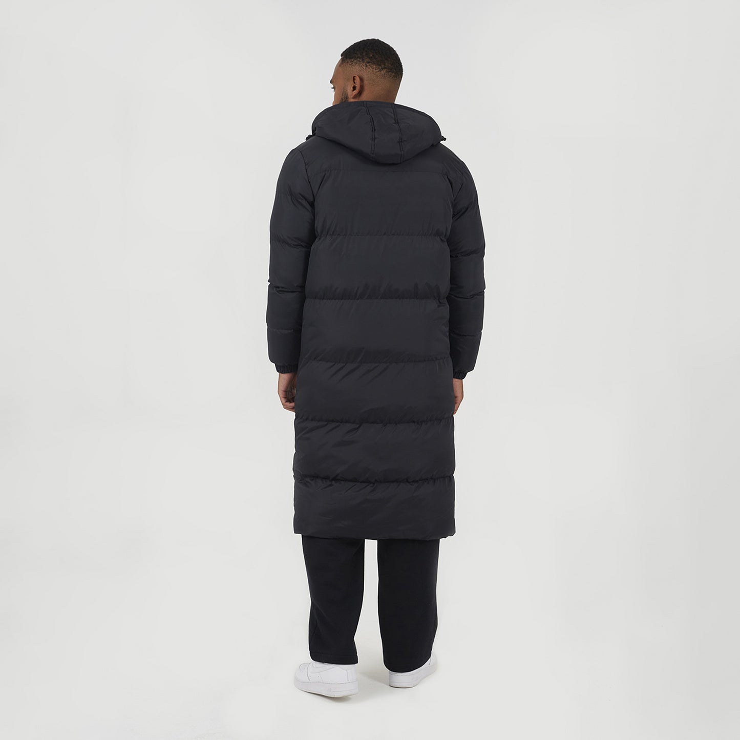 Brave Soul Black Long Length Hooded Padded Puffer Coat - Black Image 2