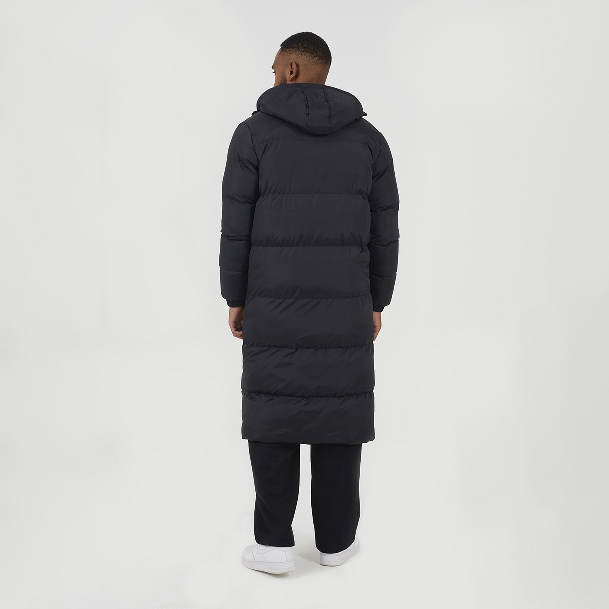 Brave Soul Black Long Length Hooded Padded Puffer Coat - Black Image 2