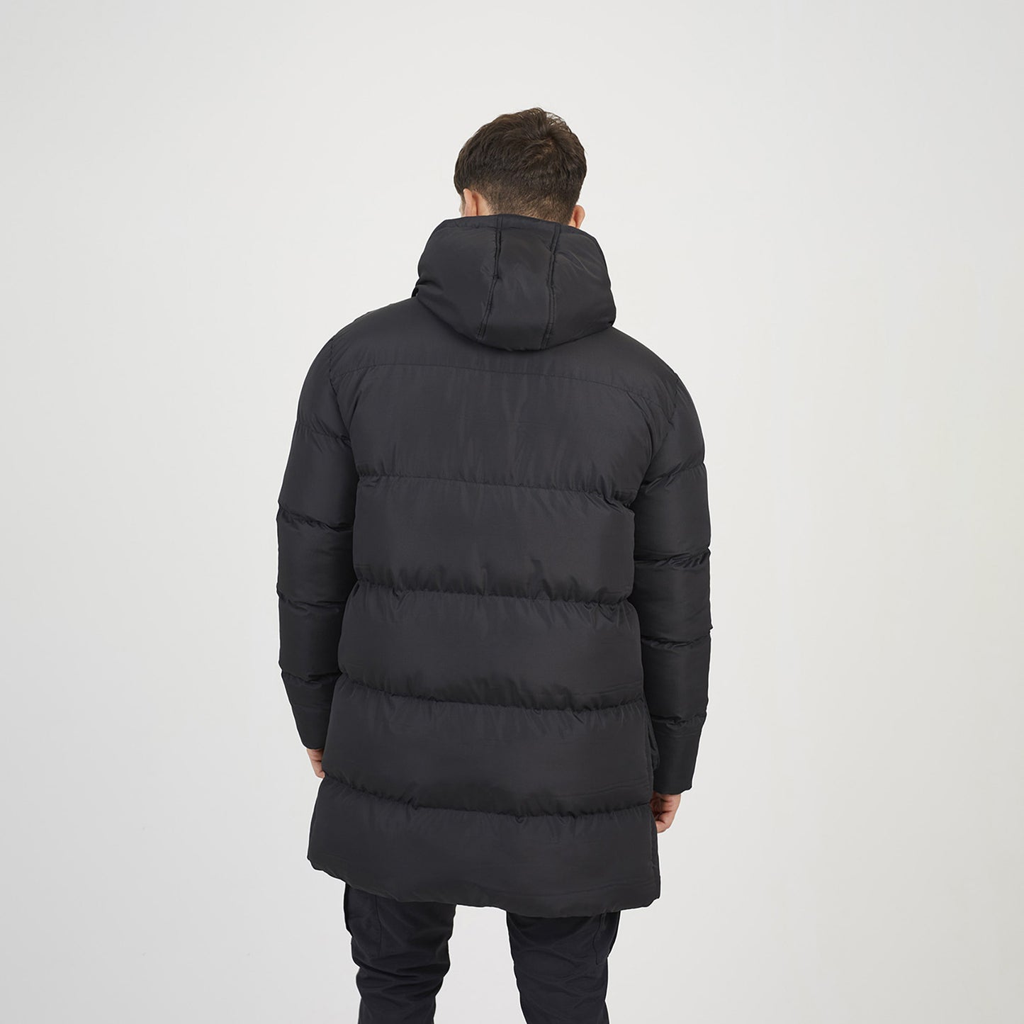 Brave Soul Black Longline Hooded Padded Jacket - Black Image 2