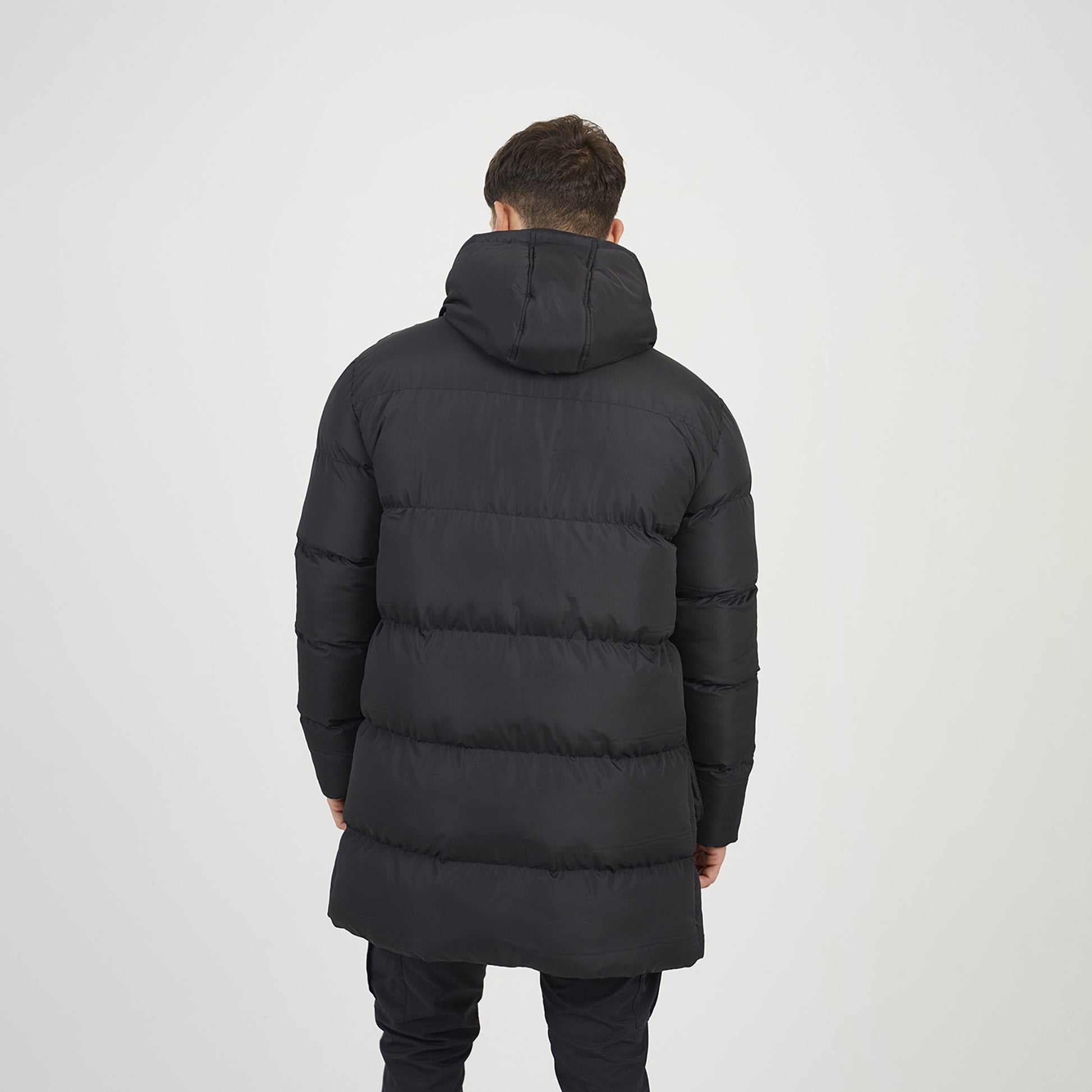 Brave Soul Black Longline Hooded Padded Jacket - Black Image 2
