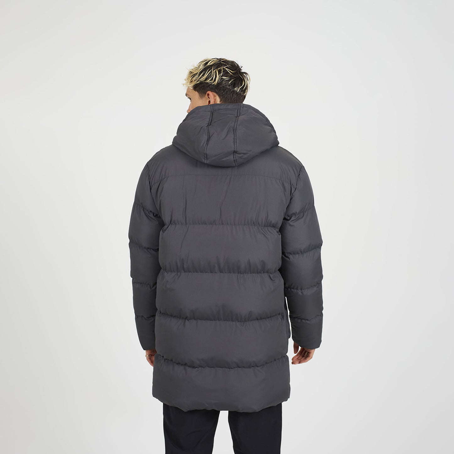 Brave Soul Dark Grey Longline Hooded Padded Jacket - Dark Grey Image 2