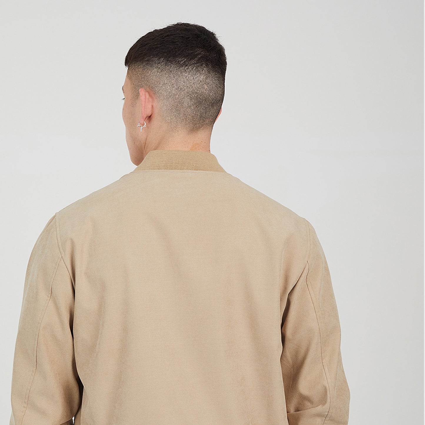 Brave Soul Stone Lightweight Bomber Jacket - Stone Image 2