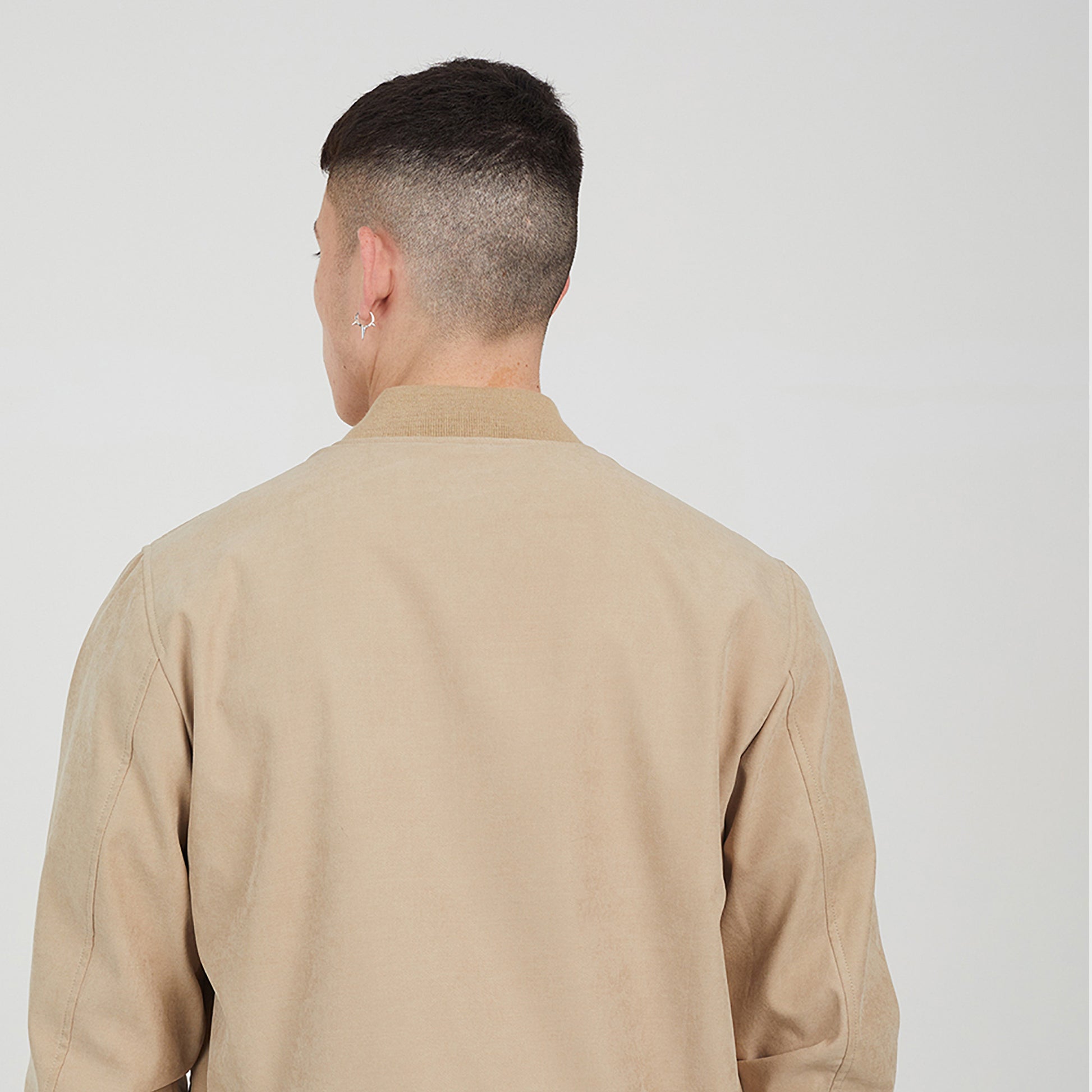 Brave Soul Stone Lightweight Bomber Jacket - Stone Image 2