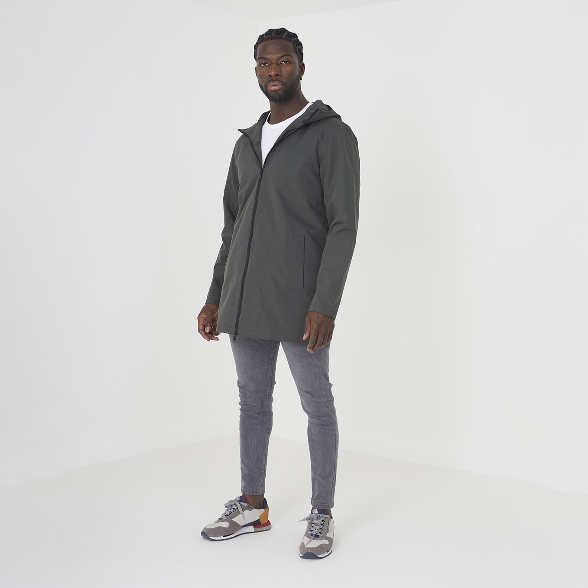 Brave Soul Khaki Zip Through Mac - Khaki Image 3