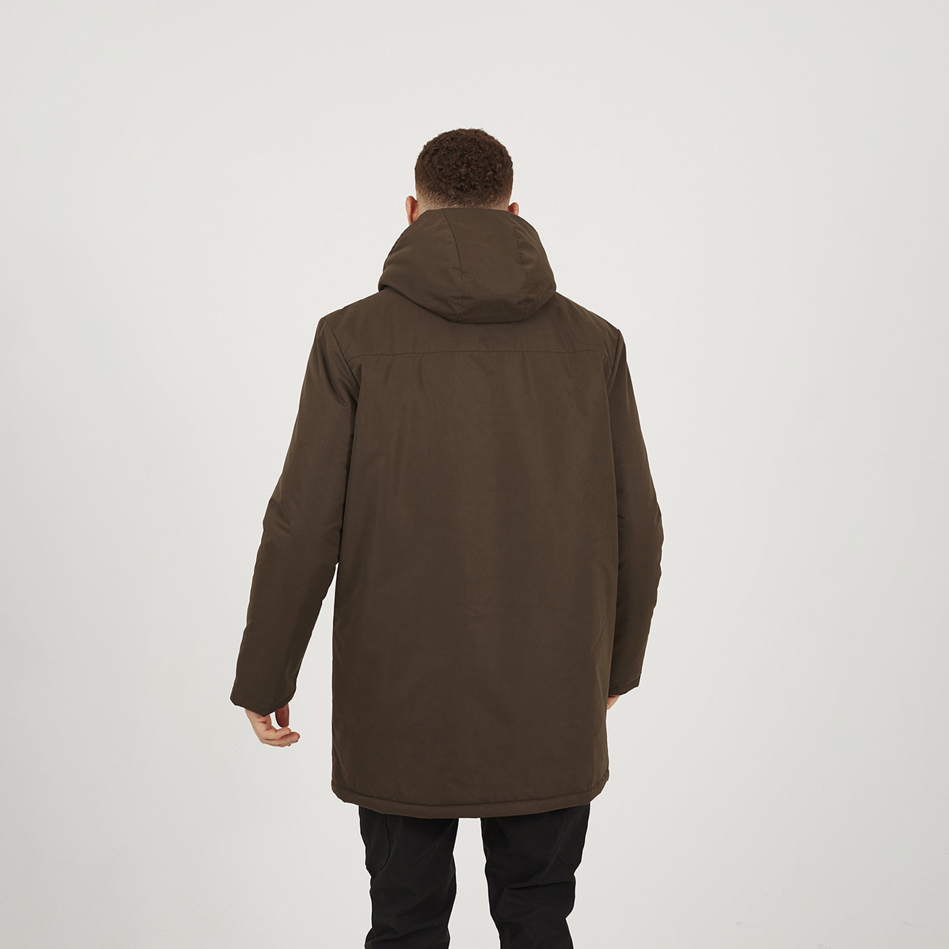Brave Soul Brown Padded Zip Through Mac Coat - Brown Image 2