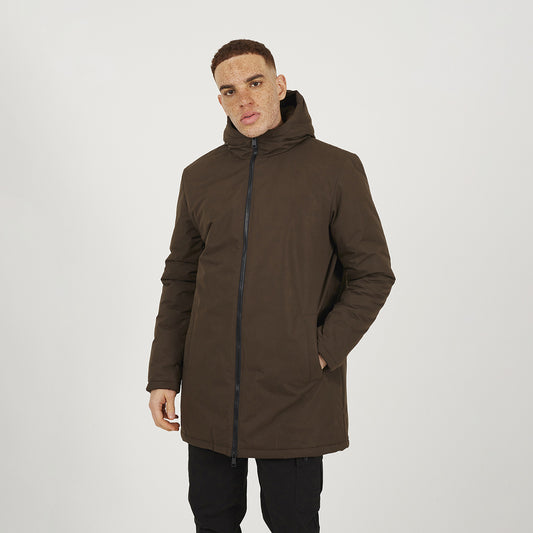 Brave Soul Brown Padded Zip Through Mac Coat - Brown Image 1