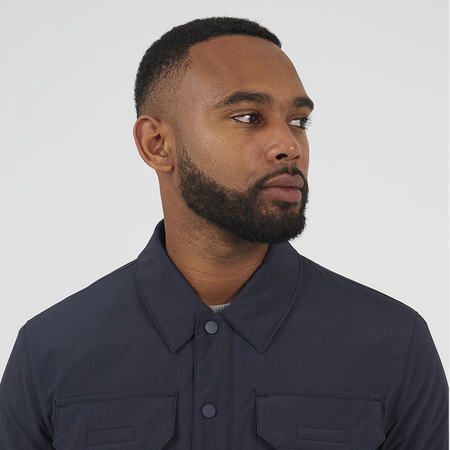 Brave Soul Navy Borg Lined Zip-Up Shacket - Navy Image 4
