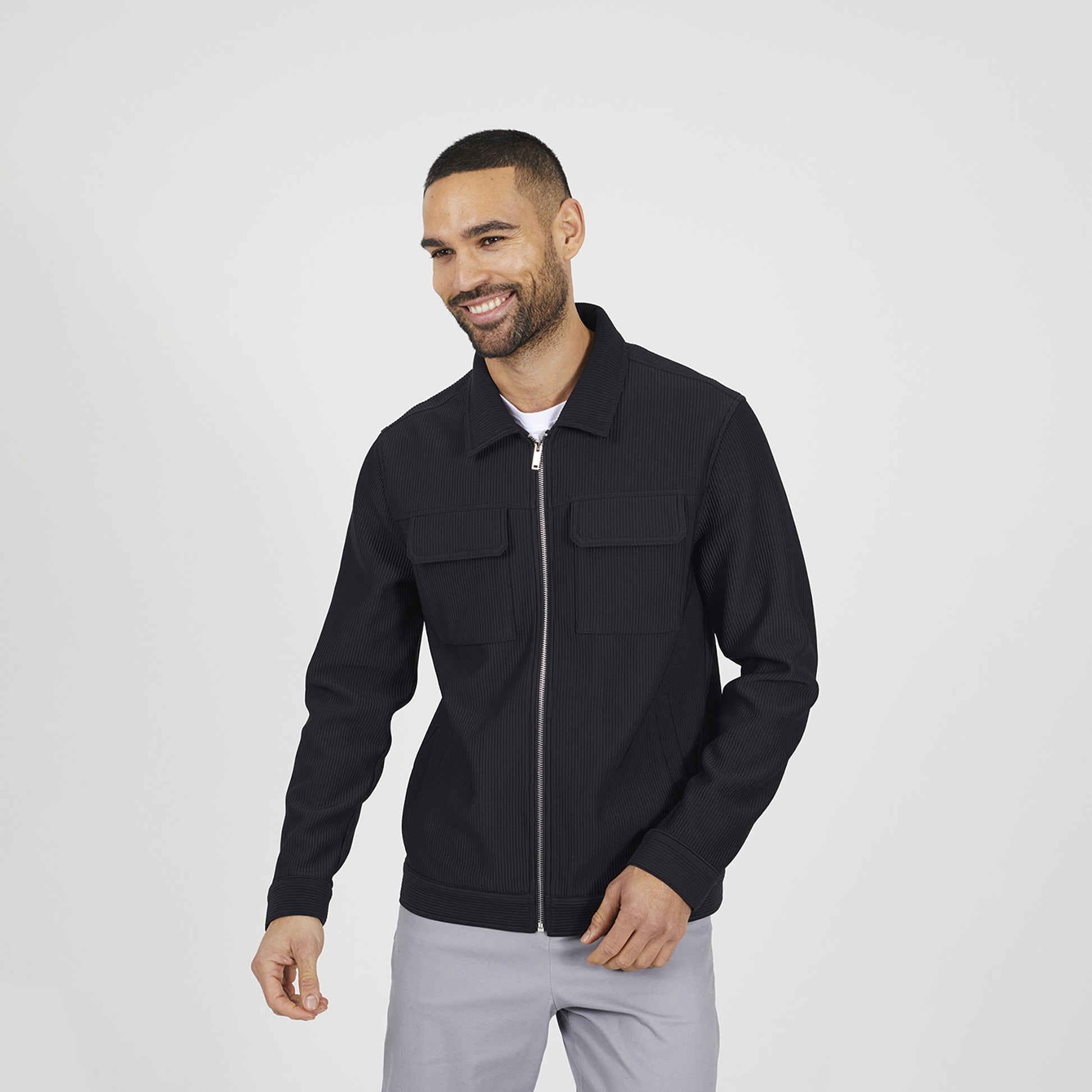 Brave Soul Black Patch Pocket Shacket - Black Image 1