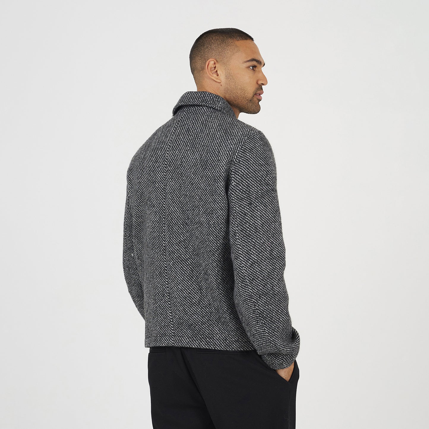Brave Soul Grey Wool-Look Harrington Jacket - Grey Image 2