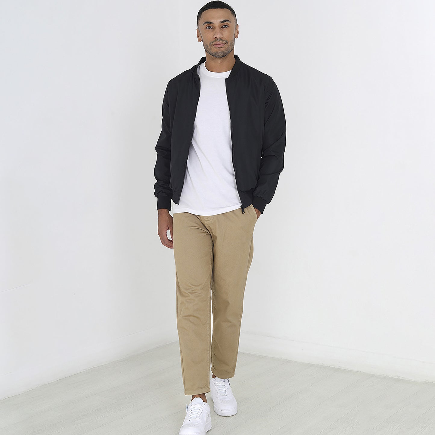 Brave Soul Black Bomber Jacket - Black Image 3