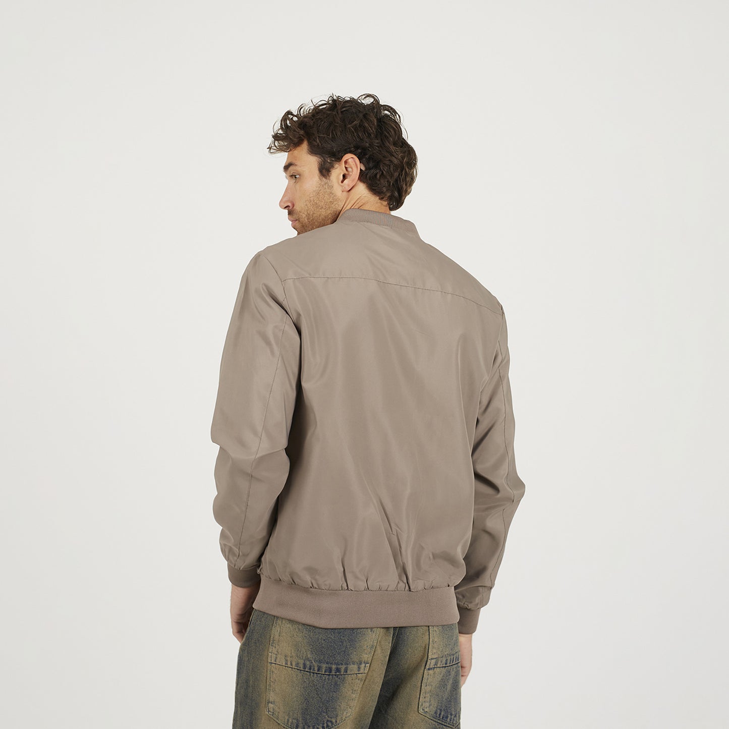 Brave Soul Taupe Bomber Jacket - Taupe Image 2