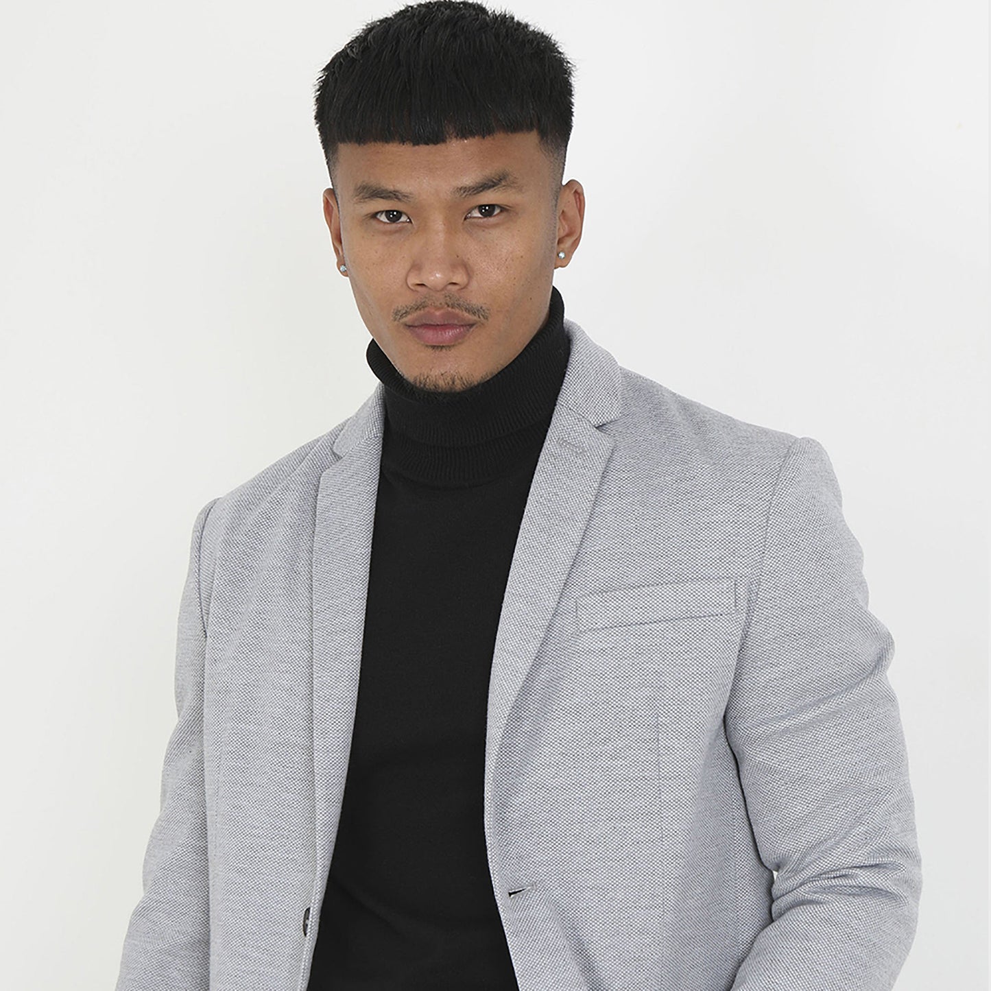 Brave Soul Grey Single Breasted Blazer - Grey Image 1