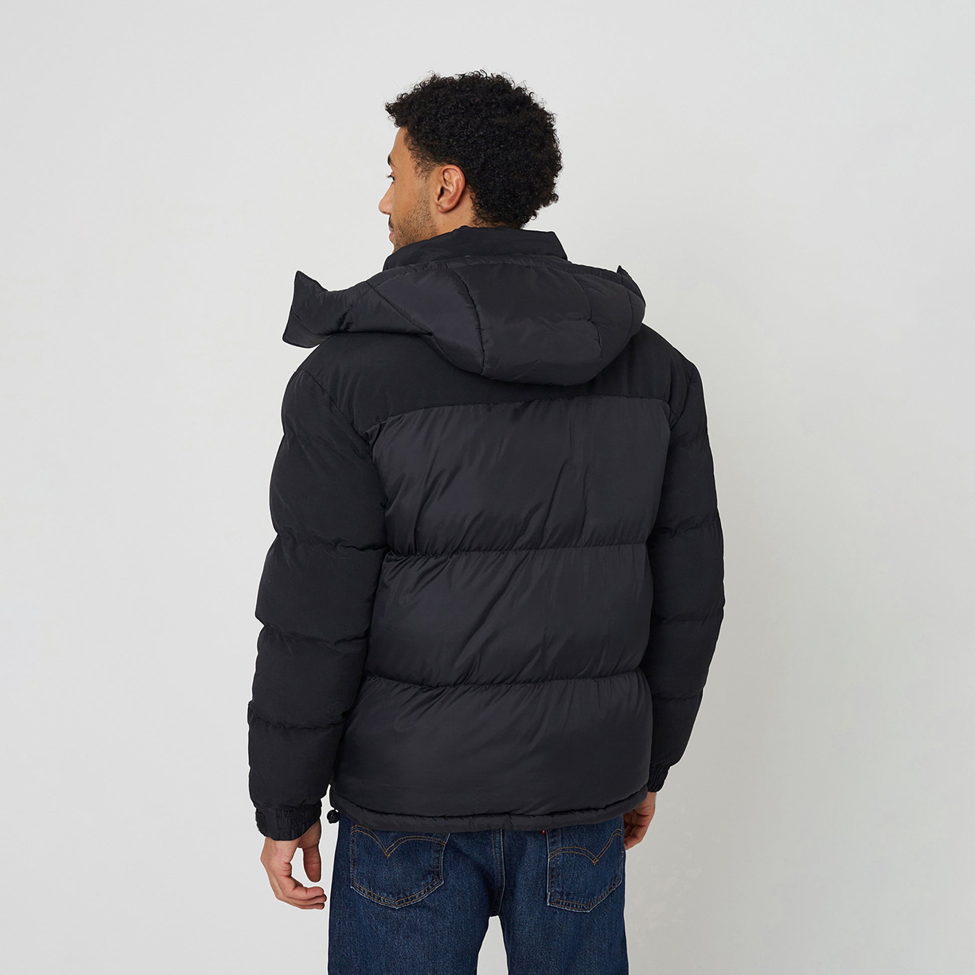 Brave Soul Black Oversized Hooded Padded Jacket - Black Image 2