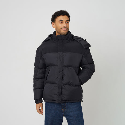 Brave Soul Black Oversized Hooded Padded Jacket - Black Image 1
