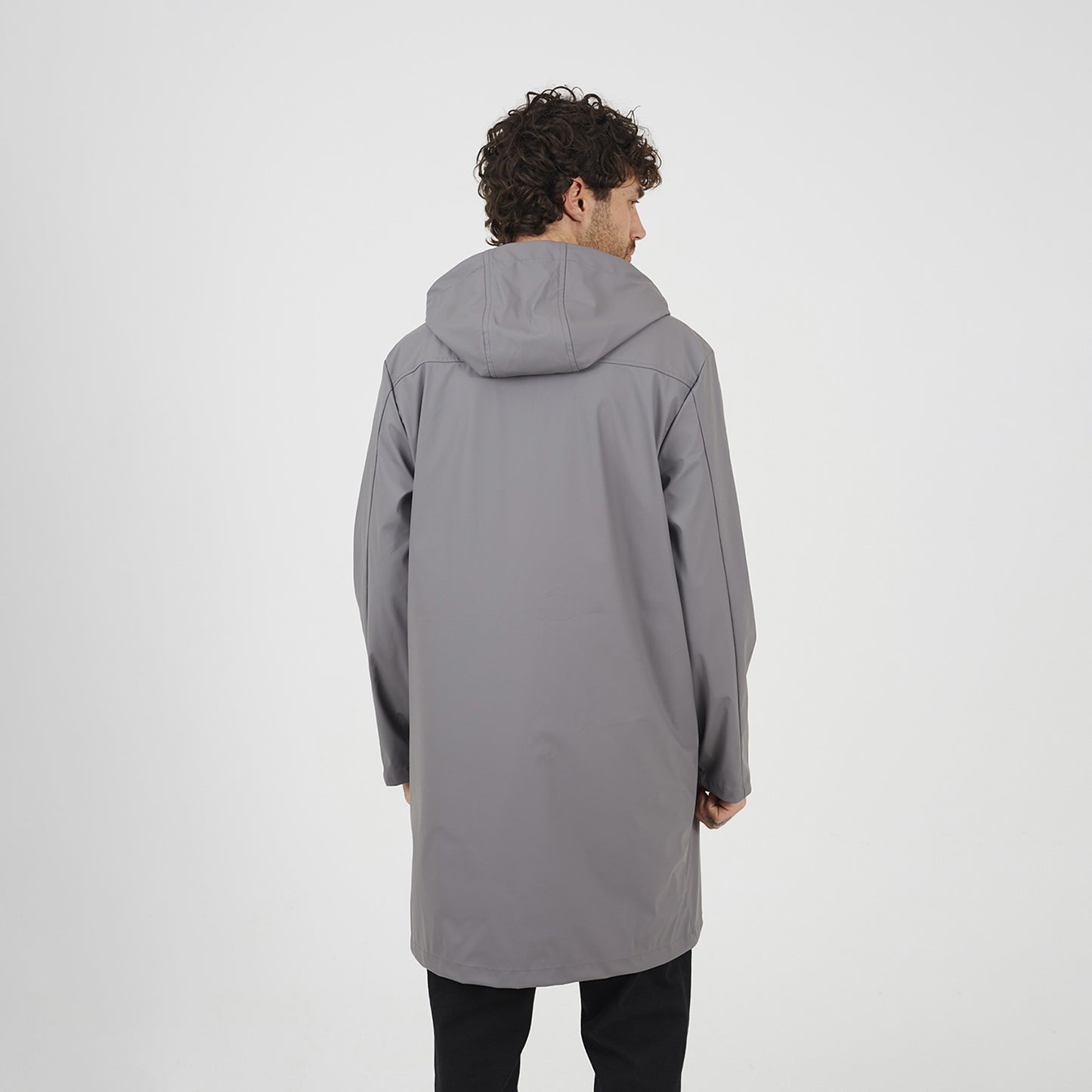 Brave Soul Grey Rubberised Hooded Parka Style Jacket - Grey Image 2