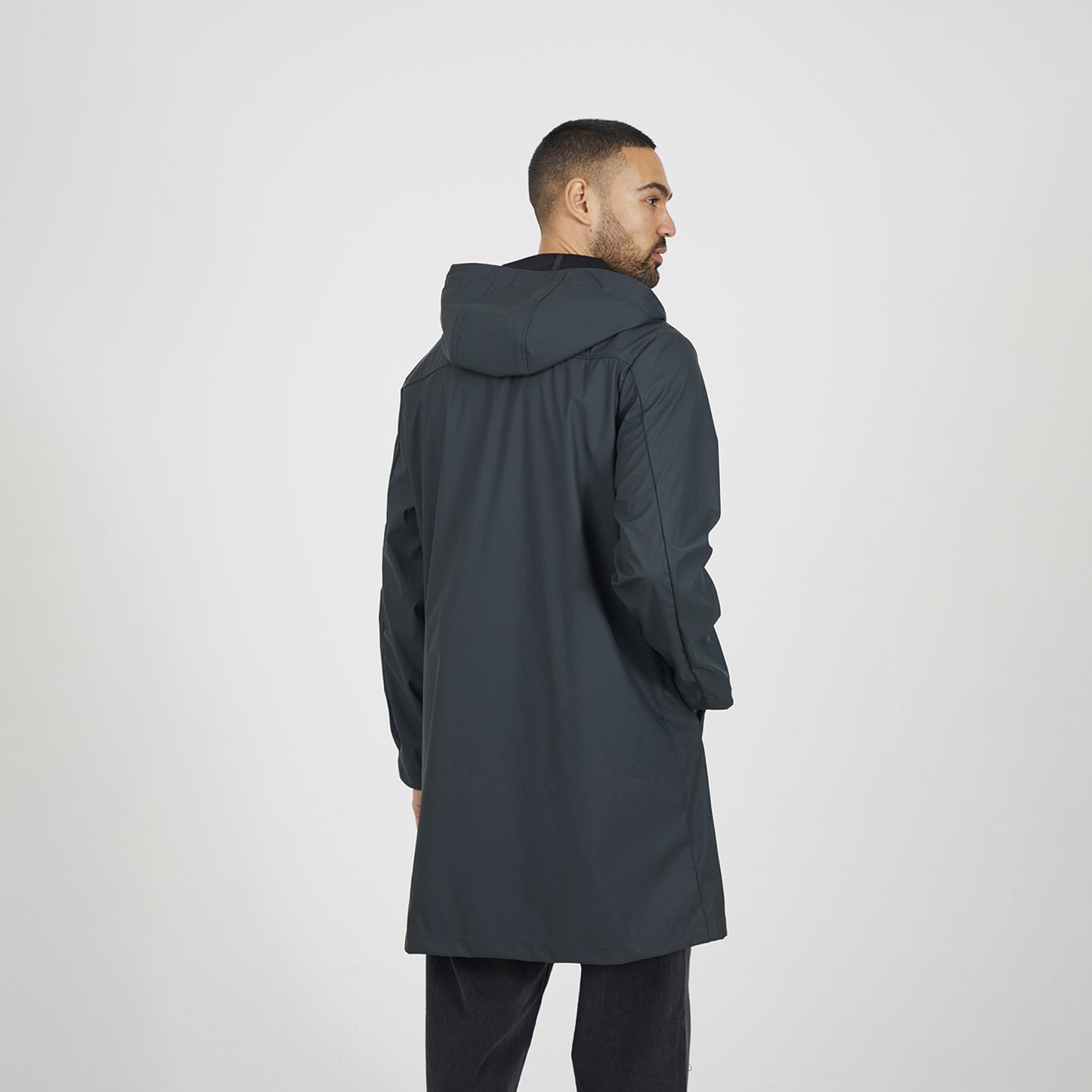 Brave Soul Khaki Rubberised Hooded Parka Style Jacket - Khaki Image 2