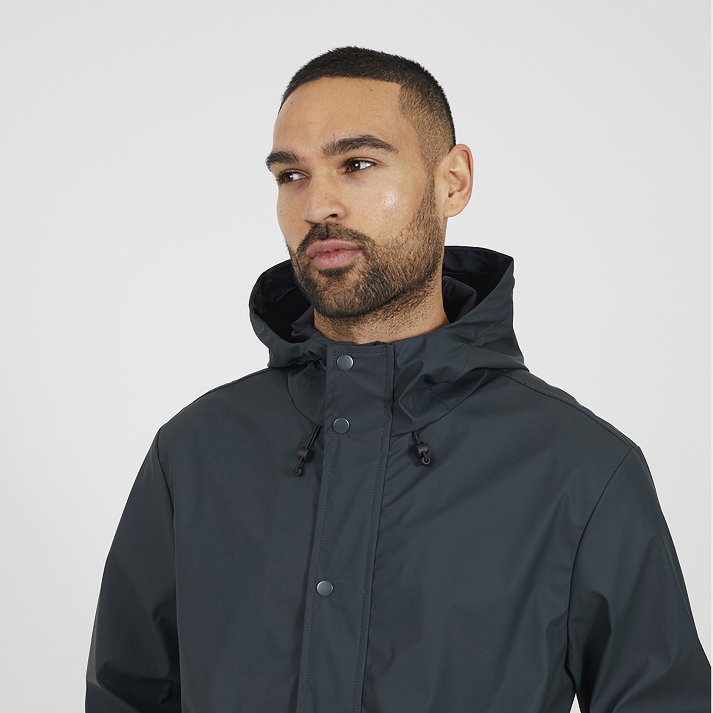 Brave Soul Khaki Rubberised Hooded Parka Style Jacket - Khaki Image 4
