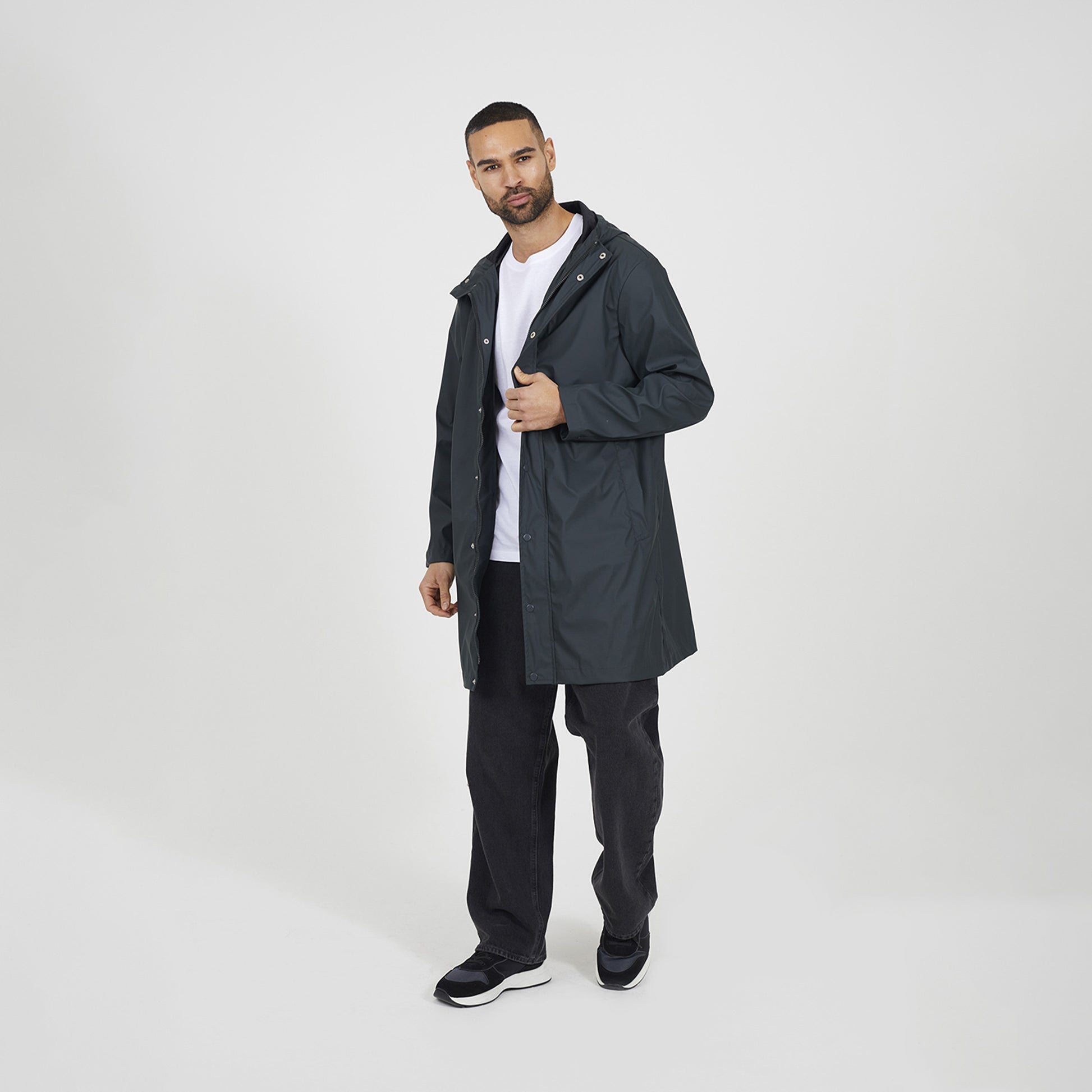 Brave Soul Khaki Rubberised Hooded Parka Style Jacket - Khaki Image 3