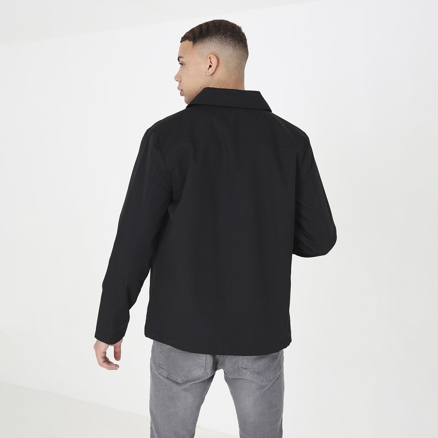 Brave Soul Black Patch Pocket Coach Jacket - Black Image 2