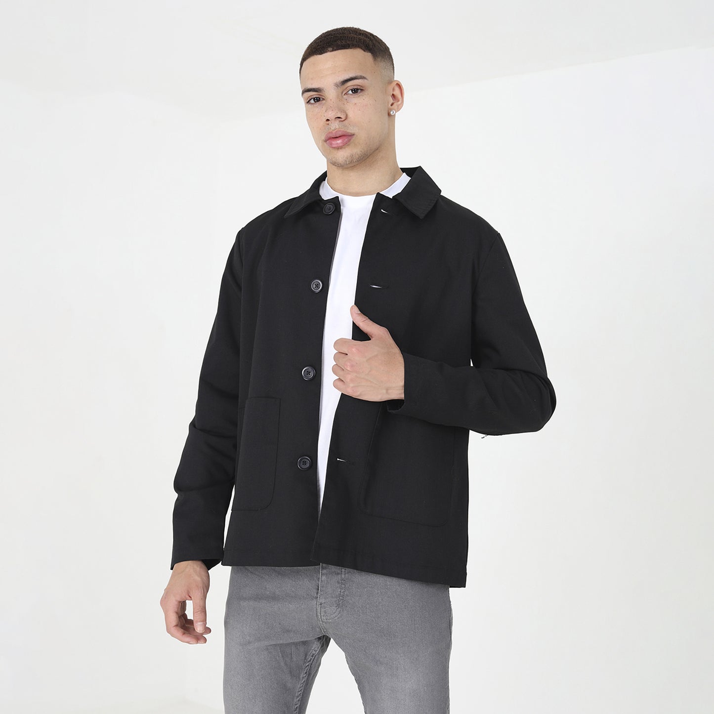 Brave Soul Black Patch Pocket Coach Jacket - Black Image 1